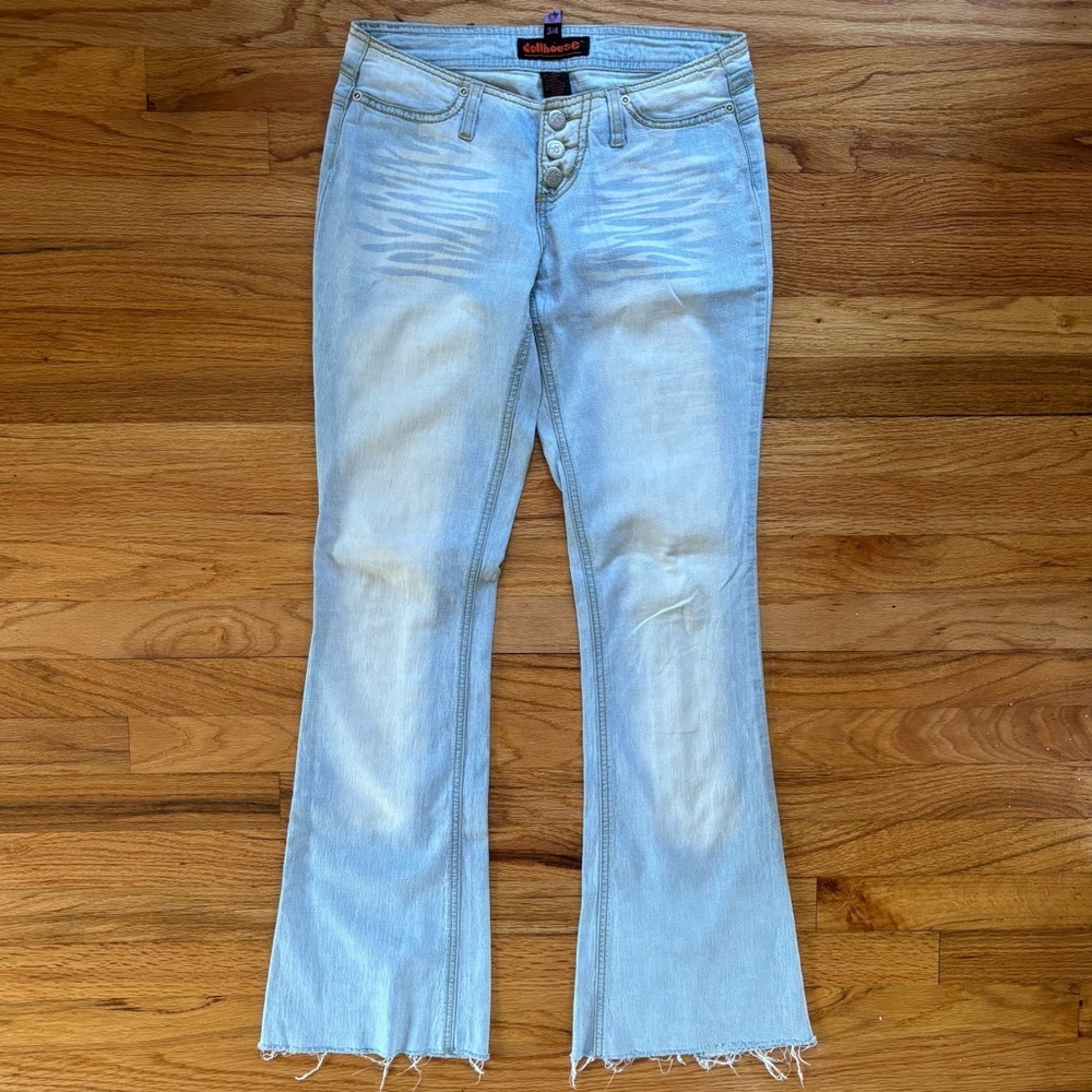 Dollhouse Vintage y2k Women’s Flare Boot Cut Jeans Low Rise Zippered Sz 28 3/4